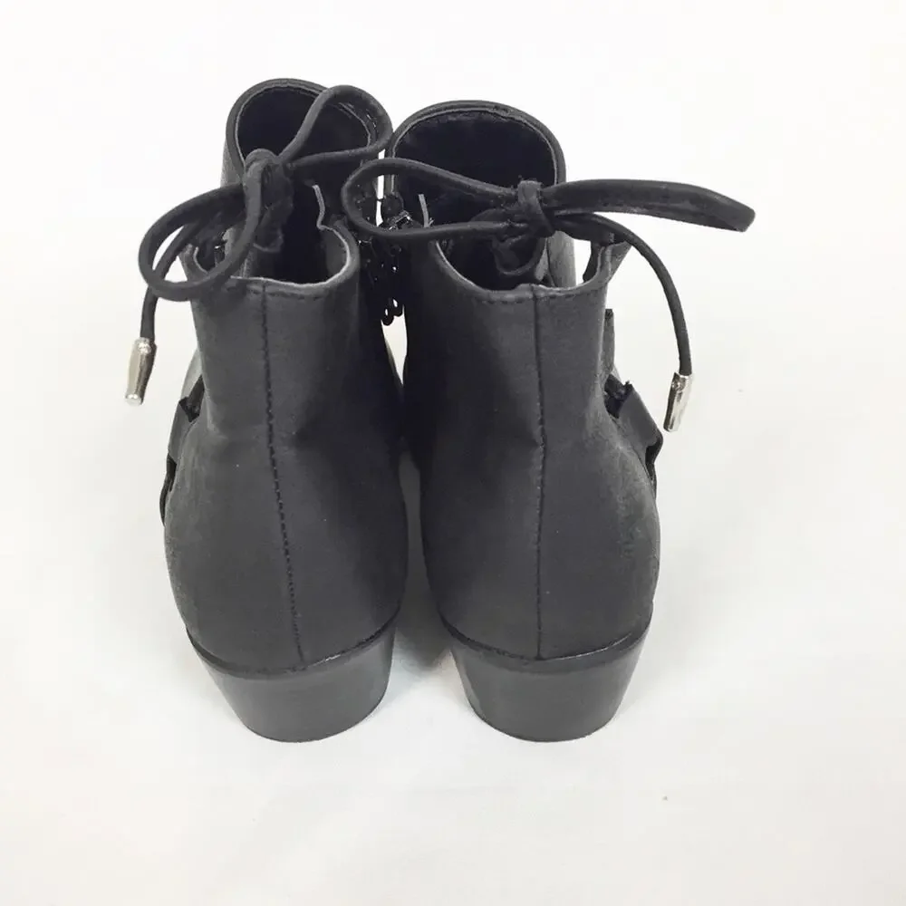 American Eagle Black Strappy Cutout Ankle booties Sz 6
